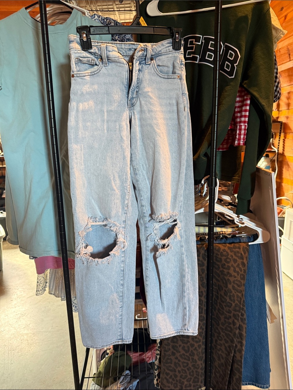 Old Navy Light Blue Distressed Boyfriend Jeans